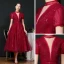 Vintage / Retro Burgundy Dancing Prom Dresses 2020 A-Line / Princess See-through High Neck Puffy Short Sleeve Beading Sequins Sash Tea-length Ruffle Backless Formal Dresses