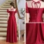 Vintage / Retro Burgundy Satin Dancing Prom Dresses 2020 A-Line / Princess See-through Scoop Neck Puffy Short Sleeve Floor-Length / Long Ruffle Backless Formal Dresses
