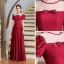 Vintage / Retro Burgundy Satin Dancing Prom Dresses 2020 A-Line / Princess See-through Scoop Neck Puffy Short Sleeve Floor-Length / Long Ruffle Backless Formal Dresses