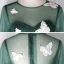 Flower Fairy Dark Green See-through Dancing Prom Dresses 2020 Ball Gown Scoop Neck Puffy Long Sleeve Butterfly Appliques Lace Floor-Length / Long Ruffle