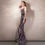 Fantazyjny Multi-Kolory Cekiny Sukienki Wieczorowe 2020 Syrena / Rozkloszowane Spaghetti Pasy Bez Rękawów Długie Wzburzyć Bez Pleców Sukienki Wizytowe