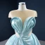 Étourdissant Vert Citron Satin Transparentes Robe De Bal 2020 Robe Boule Encolure Dégagée Sans Manches Dos Nu Forme de coeur Tribunal Train Volants Robe De Ceremonie
