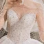 Luxus / Herrlich Ivory / Creme Durchsichtige Hochzeits Brautkleider / Hochzeitskleider 2020 Ballkleid Rundhalsausschnitt Lange Ärmel Rückenfreies Handgefertigt Perlenstickerei Pailletten Abnehmbar Königliche Schleppe Rüschen