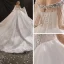 Luxus / Herrlich Ivory / Creme Durchsichtige Hochzeits Brautkleider / Hochzeitskleider 2020 Ballkleid Rundhalsausschnitt Lange Ärmel Rückenfreies Handgefertigt Perlenstickerei Pailletten Abnehmbar Königliche Schleppe Rüschen