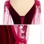 Chic / Belle Bordeaux Velour Hiver Robe De Bal 2020 Princesse V-Cou Gonflée Manches Longues Appliques En Dentelle Perlage Longue Volants Dos Nu Robe De Ceremonie