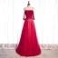 Chic / Belle Rouge Dansant Robe De Bal 2020 Princesse Bretelles Spaghetti Manches Courtes Perlage Longue Volants Dos Nu Robe De Ceremonie