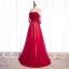 Chic / Belle Rouge Dansant Robe De Bal 2020 Princesse Bretelles Spaghetti Manches Courtes Perlage Longue Volants Dos Nu Robe De Ceremonie
