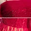 Chic / Belle Rouge Dansant Robe De Bal 2020 Princesse Bretelles Spaghetti Manches Courtes Perlage Longue Volants Dos Nu Robe De Ceremonie