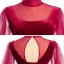 Vintage / Retro Burgundy Velour Winter Evening Dresses  2020 A-Line / Princess See-through High Neck Puffy Long Sleeve Floor-Length / Long Ruffle Backless Formal Dresses