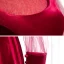 Vintage / Retro Burgundy Velour Winter Evening Dresses  2020 A-Line / Princess See-through High Neck Puffy Long Sleeve Floor-Length / Long Ruffle Backless Formal Dresses