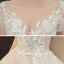Romantique Champagne La Mariée Robe De Mariée 2020 Robe Boule Transparentes Encolure Carrée Manches Courtes Dos Nu Fleur Appliques En Dentelle Perlage Glitter Tulle Cathedral Train