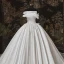 Simple Luxe Ivoire Satin La Mariée Robe De Mariée 2020 Robe Boule Bustier Sans Manches Dos Nu Cathedral Train Volants