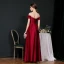 Modest / Simple Burgundy Satin See-through Evening Dresses  2020 A-Line / Princess Square Neckline Short Sleeve Rhinestone Sash Floor-Length / Long Ruffle Backless Formal Dresses