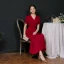 Modest / Simple White Evening Dresses  2020 A-Line / Princess V-Neck Short Sleeve Beading Pearl Sash Floor-Length / Long Ruffle Formal Dresses