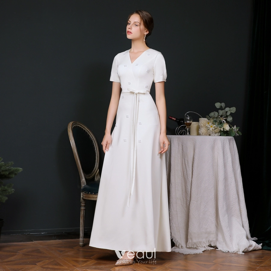 Modest white formal dresses store