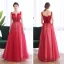 Chic / Belle Bordeaux Dansant Robe De Bal 2020 Princesse Bretelles Spaghetti Sans Manches Perlage Longue Volants Dos Nu Robe De Ceremonie
