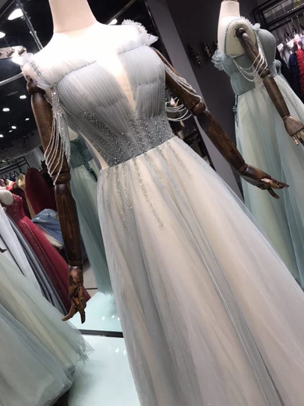 Chic / Belle Bordeaux Dansant Robe De Bal 2020 Princesse Bretelles Spaghetti Sans Manches Perlage Longue Volants Dos Nu Robe De Ceremonie