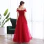 Elegant Burgundy Dancing Prom Dresses 2020 A-Line / Princess See-through Scoop Neck Short Sleeve Beading Floor-Length / Long Ruffle Backless Formal Dresses