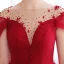 Elegant Burgundy Dancing Prom Dresses 2020 A-Line / Princess See-through Scoop Neck Short Sleeve Beading Floor-Length / Long Ruffle Backless Formal Dresses