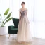 Élégant Marron Dansant Robe De Bal 2020 Princesse Transparentes Encolure Carrée Sans Manches Perlage Glitter Tulle Longue Volants Dos Nu Robe De Ceremonie
