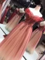 Élégant Marron Dansant Robe De Bal 2020 Princesse Transparentes Encolure Carrée Sans Manches Perlage Glitter Tulle Longue Volants Dos Nu Robe De Ceremonie