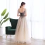 Élégant Marron Dansant Robe De Bal 2020 Princesse Transparentes Encolure Carrée Sans Manches Perlage Glitter Tulle Longue Volants Dos Nu Robe De Ceremonie