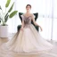 Élégant Marron Dansant Robe De Bal 2020 Princesse Transparentes Encolure Carrée Sans Manches Perlage Glitter Tulle Longue Volants Dos Nu Robe De Ceremonie
