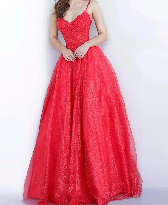 Illusion Grey Dancing Prom Dresses 2020 A-Line / Princess Spaghetti Straps Sleeveless Appliques Lace Beading Glitter Tulle Floor-Length / Long Ruffle Backless Formal Dresses
