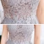 Illusion Grey Dancing Prom Dresses 2020 A-Line / Princess Spaghetti Straps Sleeveless Appliques Lace Beading Glitter Tulle Floor-Length / Long Ruffle Backless Formal Dresses