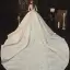Vintage / Retro Champagne See-through Bridal Wedding Dresses 2020 Ball Gown High Neck Sleeveless Backless Appliques Lace Beading Glitter Tulle Cathedral Train Ruffle