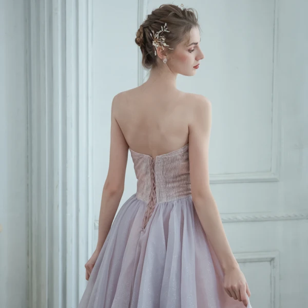 Elegant Lavendel Dancing Ballkjoler 2020 Prinsesse Kjæreste Uten Ermer Beading Glitter Tyll Lange Buste Ryggløse Formelle Kjoler