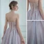 Elegant Lavendel Dancing Ballkjoler 2020 Prinsesse Kjæreste Uten Ermer Beading Glitter Tyll Lange Buste Ryggløse Formelle Kjoler