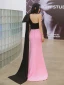 Deux tons Noire Rose Bonbon Robe De Soirée 2020 Trompette / Sirène Une épaule Noeud Sans Manches Train De Balayage Dos Nu Robe De Ceremonie