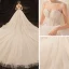 Luxe Ivoire Transparentes La Mariée Robe De Mariée 2020 Robe Boule Col Haut Manches Courtes Dos Nu Glitter Tulle Perlage Perle Cathedral Train Volants