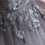 Illusion Grey Dancing Prom Dresses 2020 Ball Gown See-through High Neck 1/2 Sleeves Appliques Lace Flower Beading Pearl Rhinestone Metal Sash Floor-Length / Long Ruffle Backless Formal Dresses