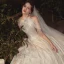 Luxe Champagne La Mariée Robe De Mariée 2020 Robe Boule Encolure Dégagée Sans Manches Dos Nu Perlage Paillettes Glitter Tulle Cathedral Train Volants