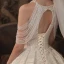 Luxe Champagne La Mariée Robe De Mariée 2020 Robe Boule Encolure Dégagée Sans Manches Dos Nu Perlage Paillettes Glitter Tulle Cathedral Train Volants