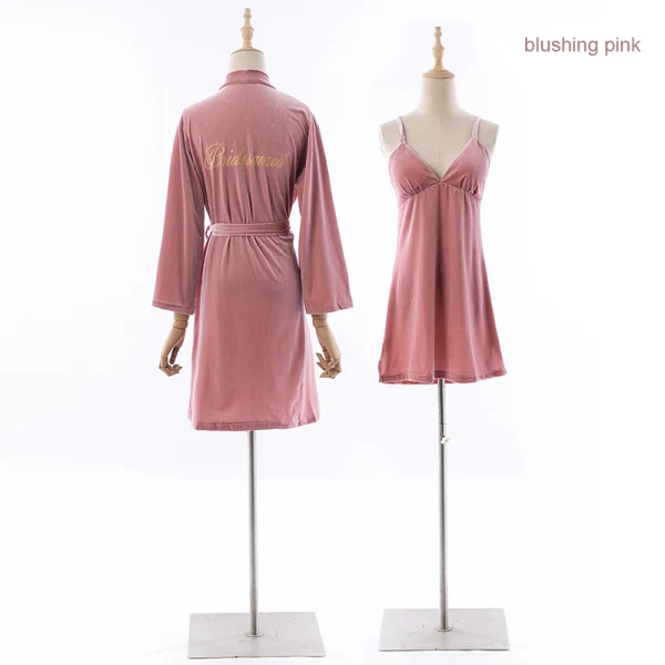 Modest / Simple White Velour V-Neck Long Sleeve Wedding Bridal Bridesmaid Winter Robes 2020 Sash Embroidered