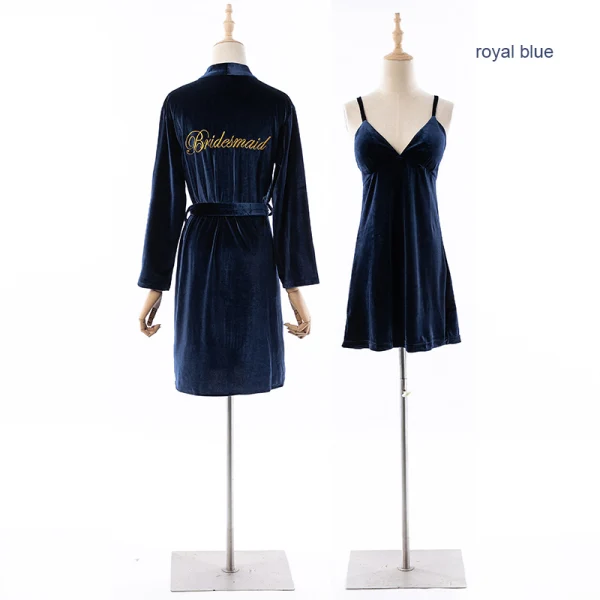 Modest / Simple White Velour V-Neck Long Sleeve Wedding Bridal Bridesmaid Winter Robes 2020 Sash Embroidered