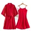 Affordable White Wedding Bridal Bridesmaid V-Neck 3/4 Sleeve Silk Robes 2020 Sash