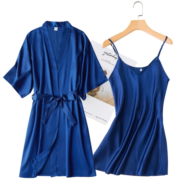 Affordable White Wedding Bridal Bridesmaid V-Neck 3/4 Sleeve Silk Robes 2020 Sash