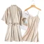Affordable White Wedding Bridal Bridesmaid V-Neck 3/4 Sleeve Silk Robes 2020 Sash