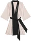 Fashion Black V-Neck 3/4 Sleeve Wedding Bridal Bridesmaid Silk Robes 2020 Embroidered Sash