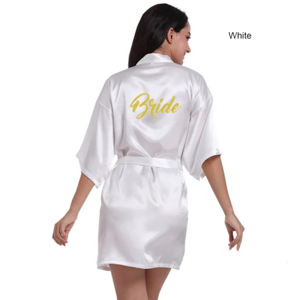 Simple Vert Jade Mariage La Mariée V-Cou 3/4 Manches Glitter Soie Peignoirs 2020 Ceinture