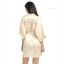 Chic / Beautiful White Wedding Bridal V-Neck 3/4 Sleeve Silk Robes 2020 Sash Beading Rhinestone
