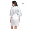 Chic / Beautiful White Wedding Bridal V-Neck 3/4 Sleeve Silk Robes 2020 Sash Beading Rhinestone