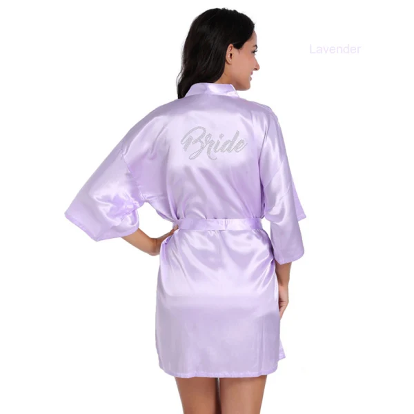 Chic / Beautiful White Wedding Bridal V-Neck 3/4 Sleeve Silk Robes 2020 Sash Beading Rhinestone