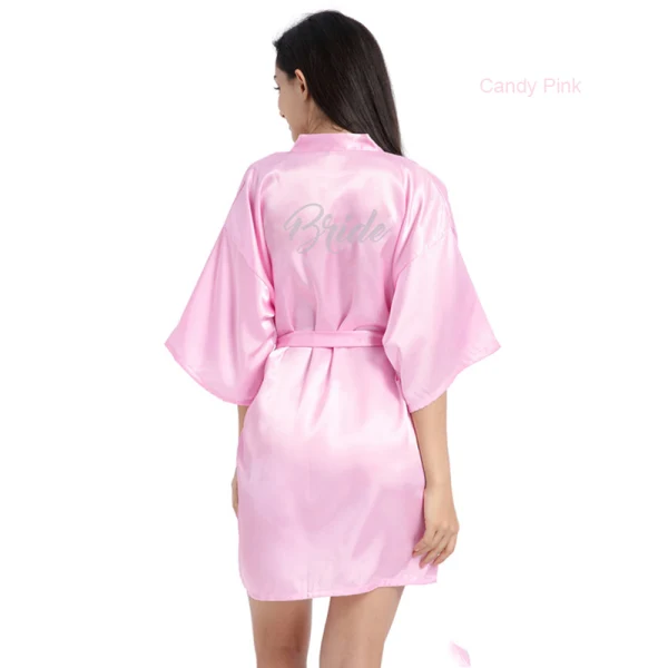 Chic / Beautiful White Wedding Bridal V-Neck 3/4 Sleeve Silk Robes 2020 Sash Beading Rhinestone