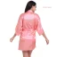 Chic / Beautiful White Wedding Bridal V-Neck 3/4 Sleeve Silk Robes 2020 Sash Beading Rhinestone