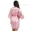 Chic / Beautiful White Wedding Bridal V-Neck 3/4 Sleeve Silk Robes 2020 Sash Beading Rhinestone